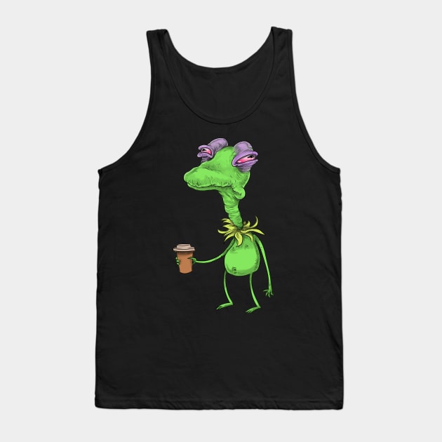 Kermit before coffee Tank Top by idrawcartoons